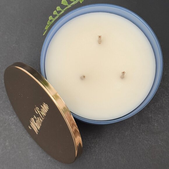 BBW Midnight Blue Citrus White Barn Bath & Body Works 3 Wick Candle - Picture 6 of 10